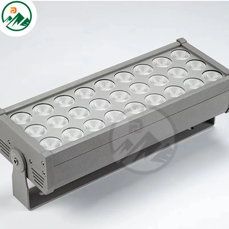 Side view of the LED flood light showing the 155 x 145 x 465 mm dimensions and sealed housing