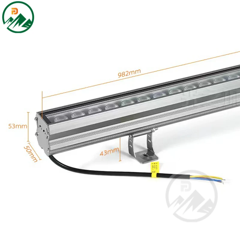 Fixture mounted on a vertical surface with even light distribution across the wall