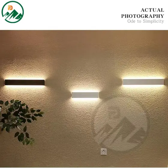 76W linear LED wall lamp in white finish mounted on a wall