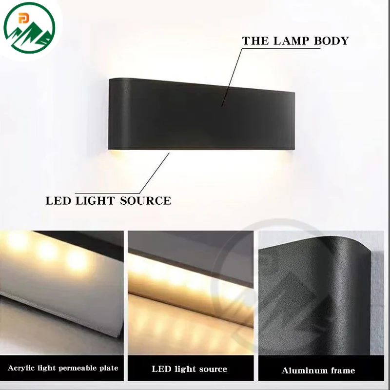 Side view of the 760mm long linear LED wall lamp with aluminium body