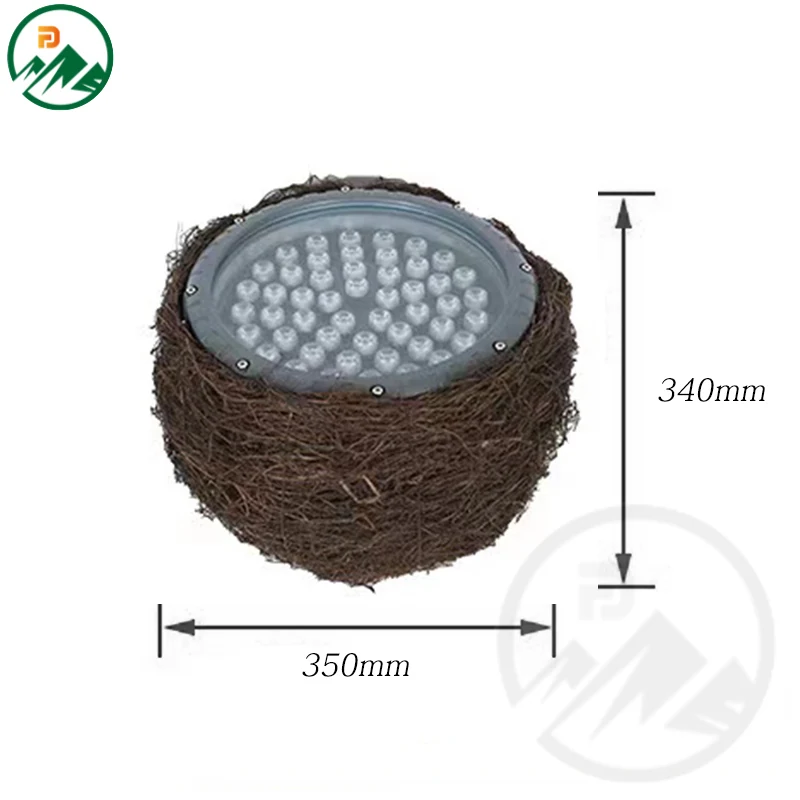Close-up of the tempered glass lens and rattan weaving on the front of the fixture