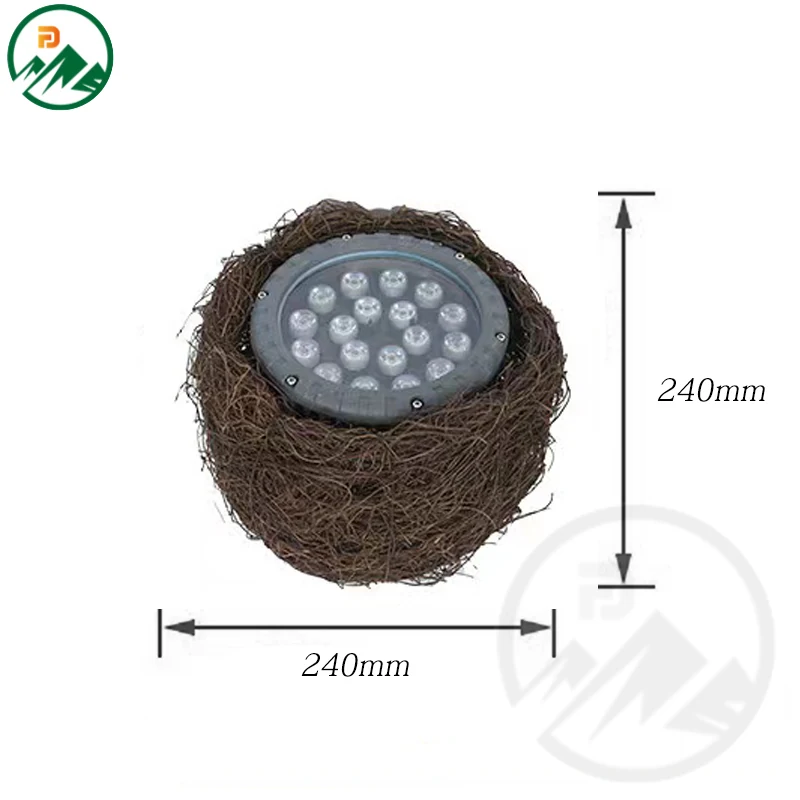 Fixture installed in a garden setting, uplighting a tree trunk with a soft, natural glow