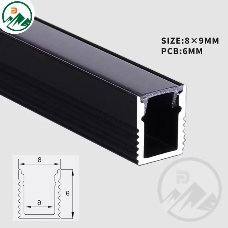 Linear profile installed in a commercial office ceiling with continuous light run