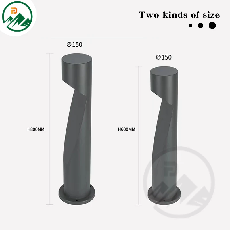 800mm high version of the die-casting aluminium garden light mounted on a post