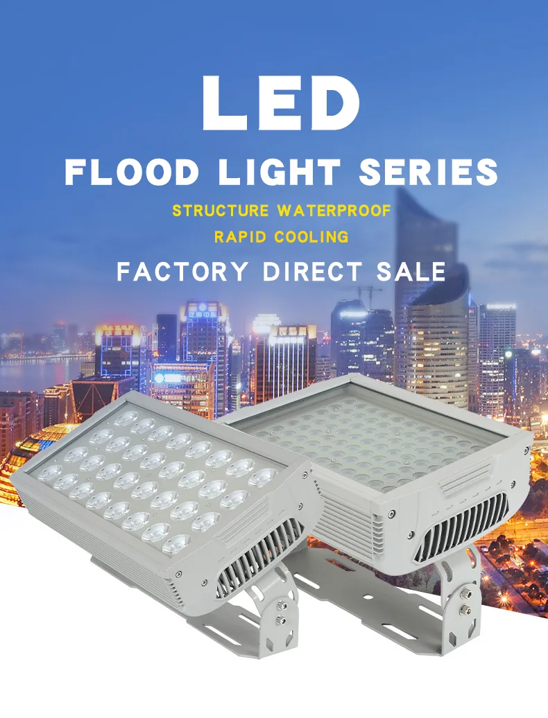 Installation of the flood light on a building facade for facade lighting