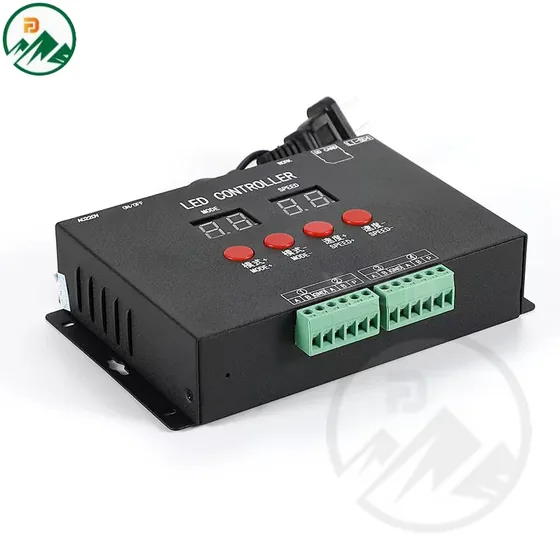 DMX512 controller FD-DMX-C01010 with front panel and DMX input/output ports