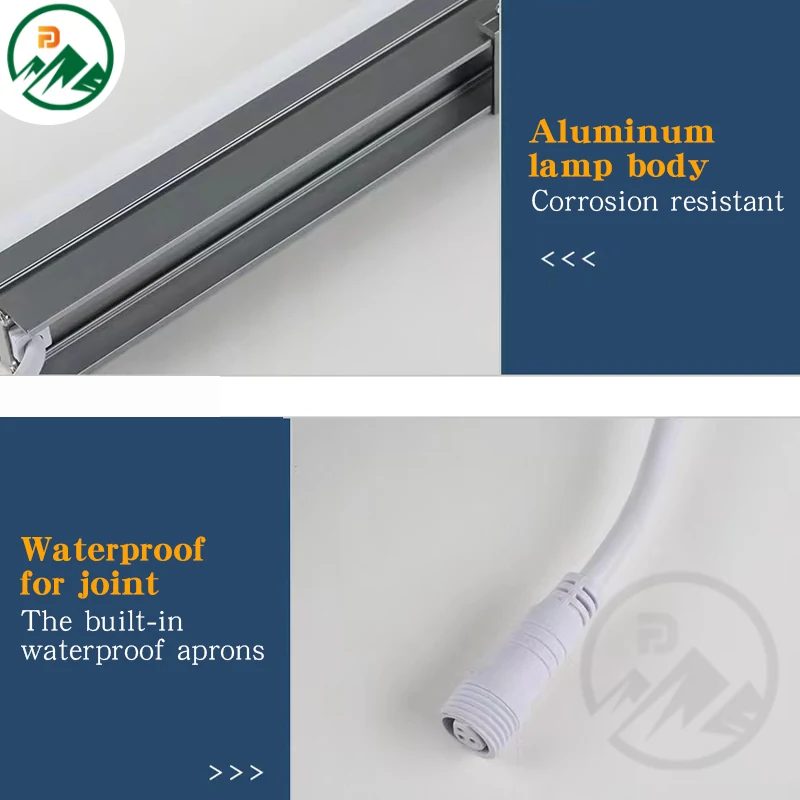 Fixture mounted on a soffit with DC24V wiring connected to a control system