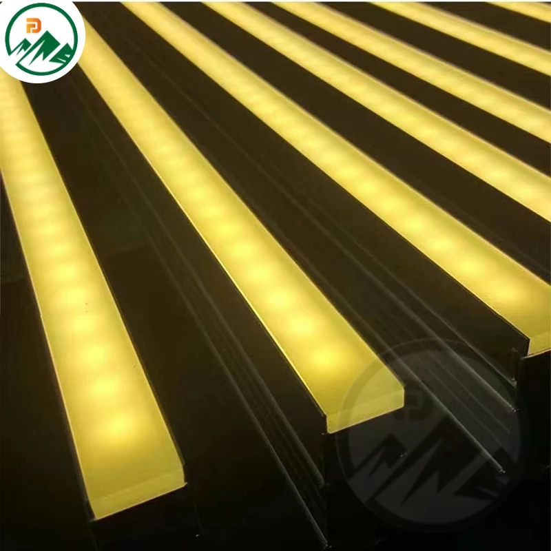 Detail of the frosted tempered glass diffusing light evenly across the surface