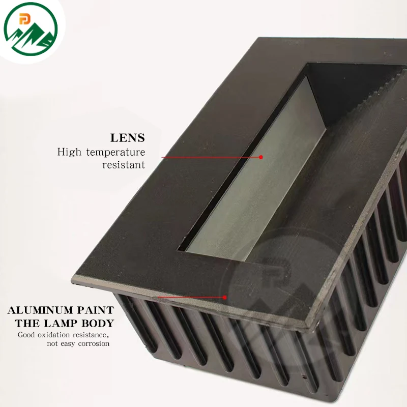 Detail of the IP65 sealed joints on the wall corner light