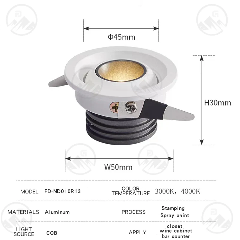 Side view of the LED downlight showing the compact profile and mounting edge