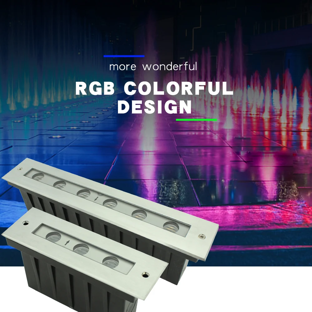 IP68 stainless steel 316 linear LED underground light in 300mm length with flush finish