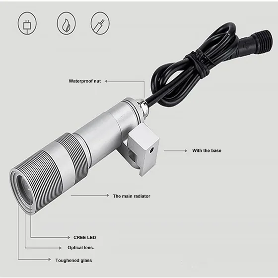 New design LED spike light with aluminium body and stainless steel support post