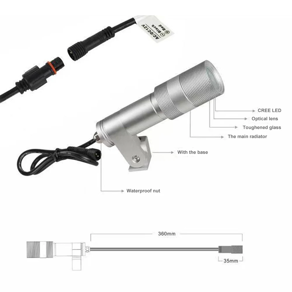 Spike light with RGB option installed in a garden path with dynamic lighting effect
