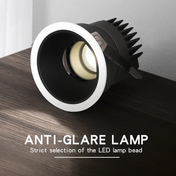 Recessed office LED down light with D85 x H80mm body and D75mm cut-out hole
