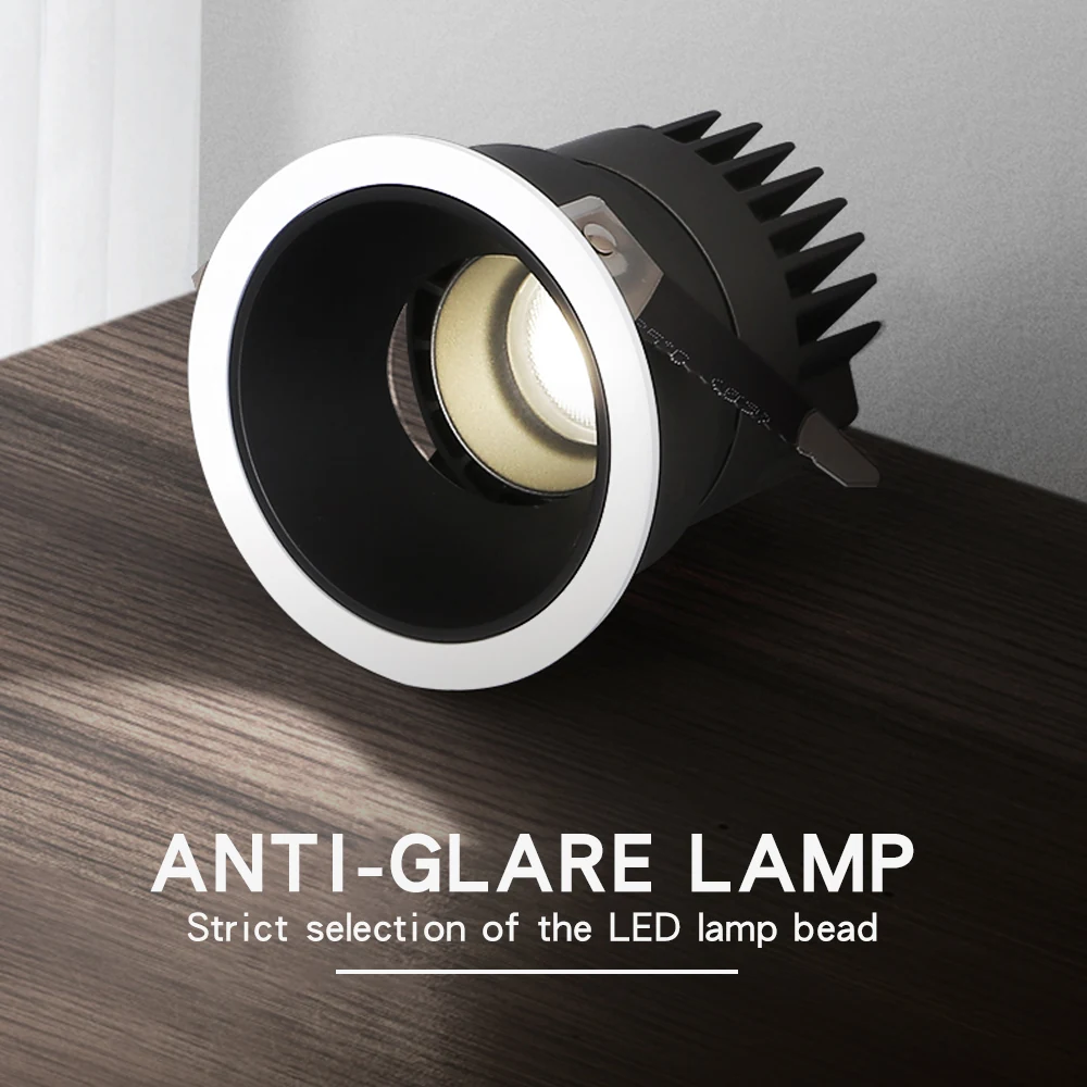 Recessed office LED down light with D85 x H80mm body and D75mm cut-out hole