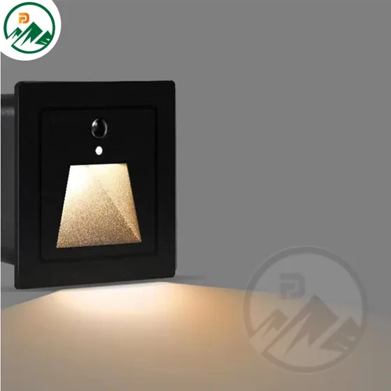 PIR sensor LED underground corner light with die-casting aluminium body and black finish