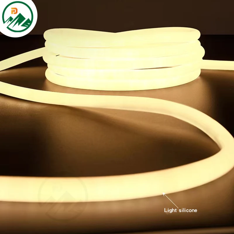 Round-shaped LED neon strip light with D14mm diameter and flexible silicon body
