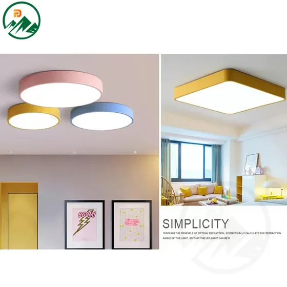 Round LED ceiling panel light with D420 x H50 mm dimension and iron frame