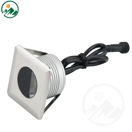 Square-shaped half-mask LED underground light with aluminium body and low-profile design