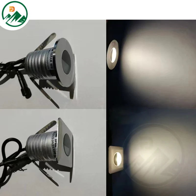 Side view of the square in-ground light showing W45 x H42 mm dimensions