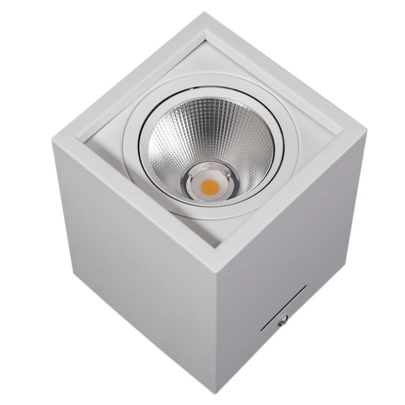 Square-shaped LED down light with aluminium body and white diffuser