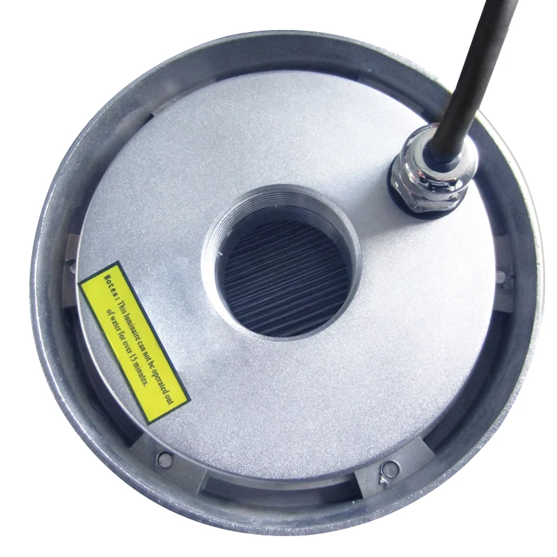 Close-up of the stainless steel 316 housing and tempered glass lens