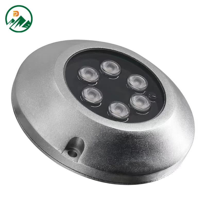 Close-up of the D120 x H26 mm stainless steel 316 body with sealed electrical connections