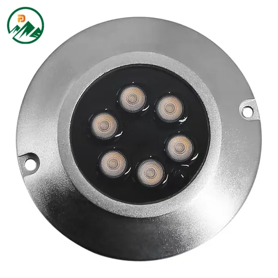 Stainless steel 316 underwater LED swimming light with circular body and flush lens