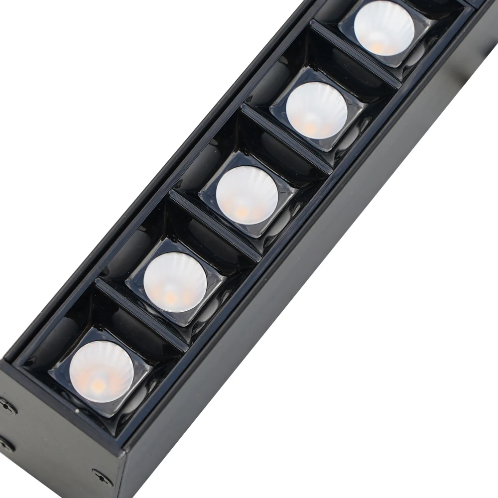 Close-up of the polycarbonate diffuser and CREE LED chip on the fixture