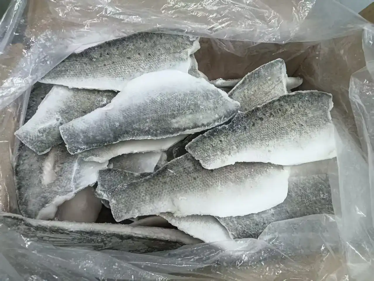 Skin-on sea bass fillets in the 5 to 7 oz grade