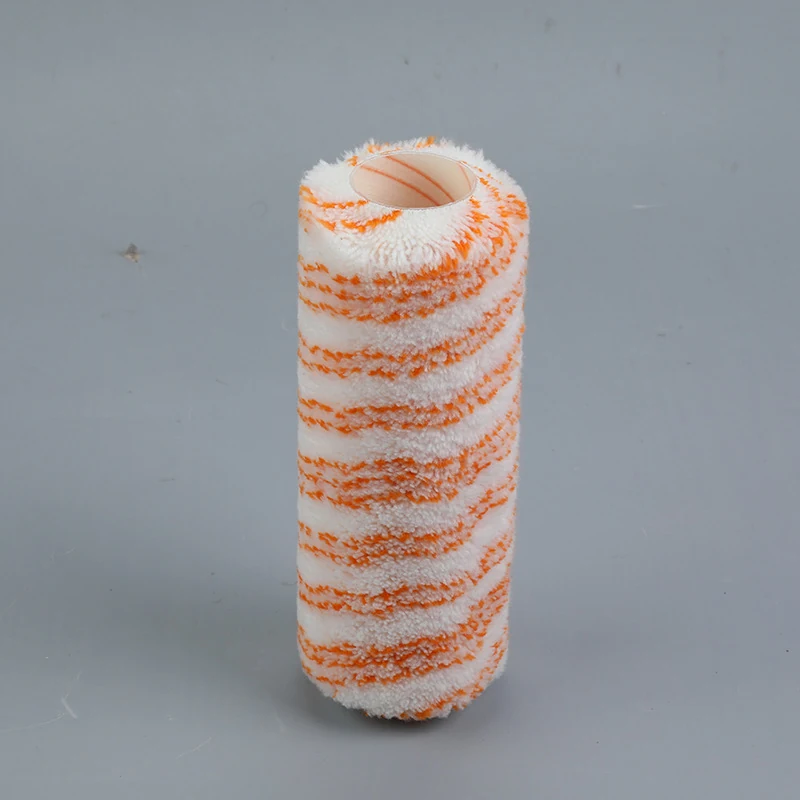 9 inch American paint roller cover with orange stripe on neutral background