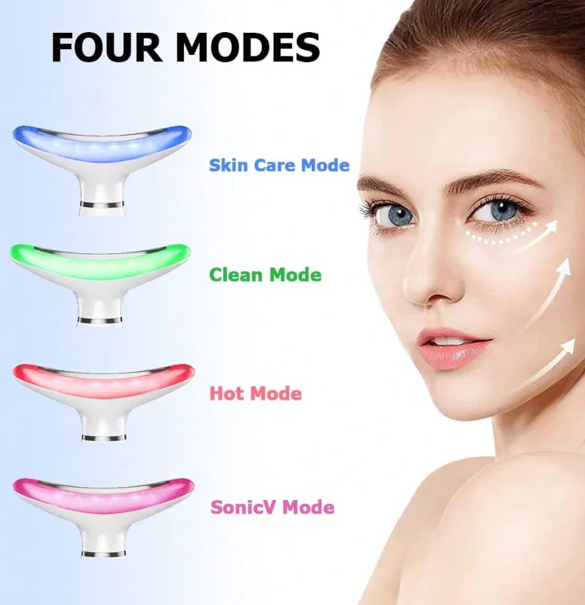 Operating panel and LED head of the neck beauty device