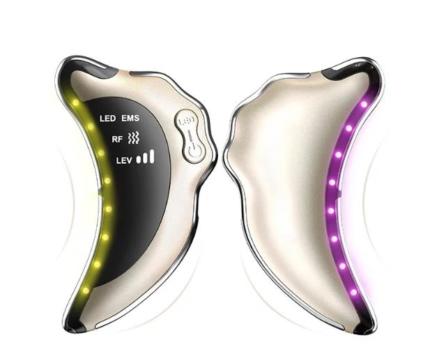 RF radio frequency Guasha massage device used on the neck and jawline