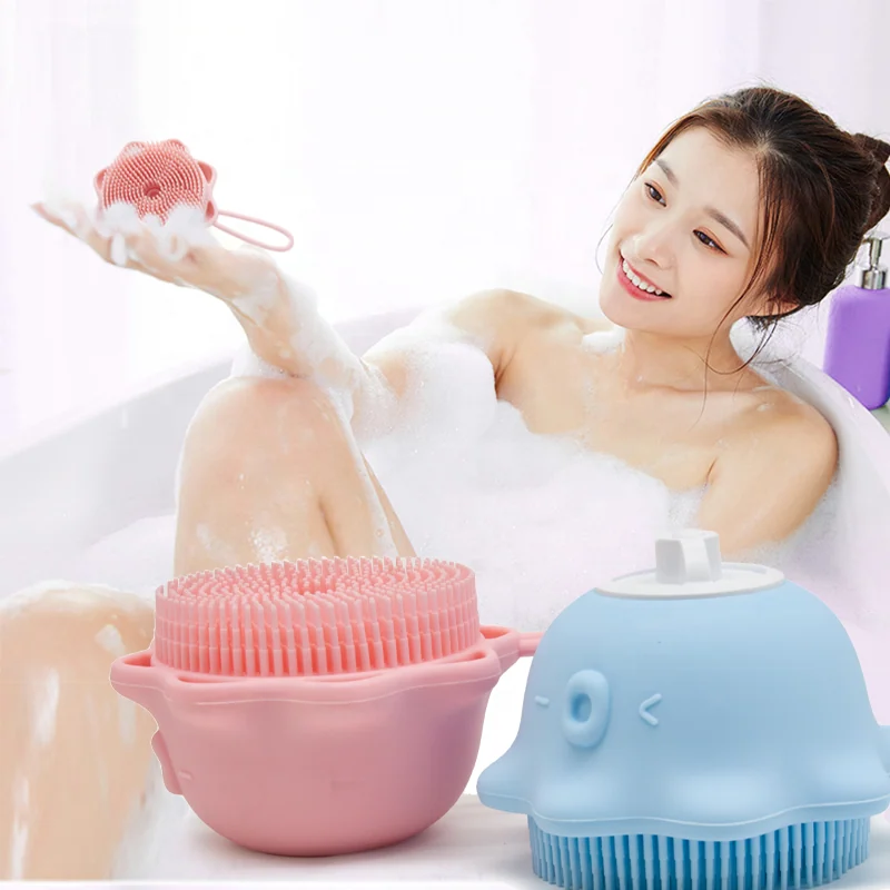 Close-up of ultra-thin 0.6 mm silicone bristles on baby bath brush