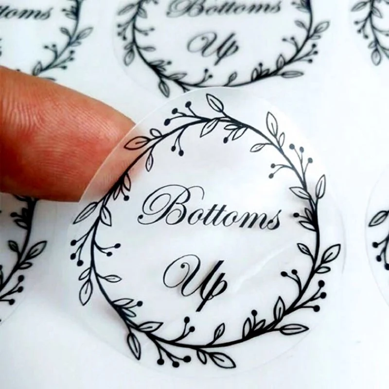 Custom Clear Transparent Round Vinyl Logo Sticker Rolls 5 detail view