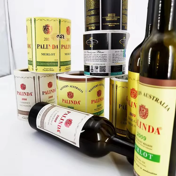 Custom Luxury Wine Bottle Labels - Spot UV & Gold Foil 3 detail view
