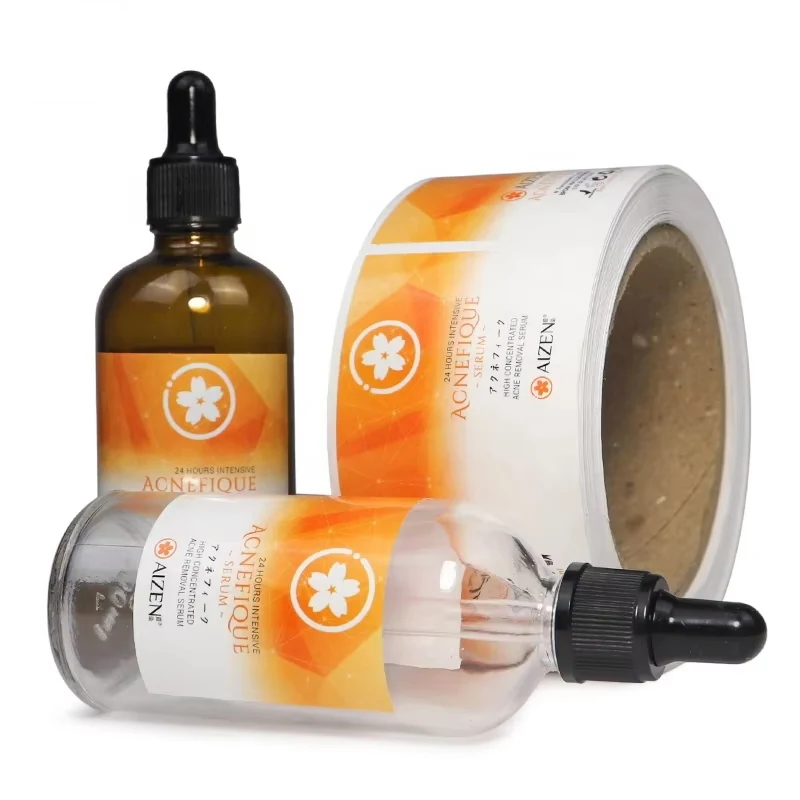 Custom Printed Cosmetic Bottle Labels - Self-Adhesive Stickers 5 detail view