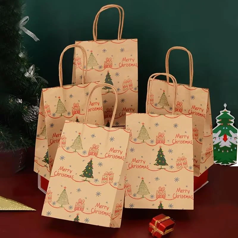 Kraft Christmas Gift Bags with Handle - High Quality 5 detail view