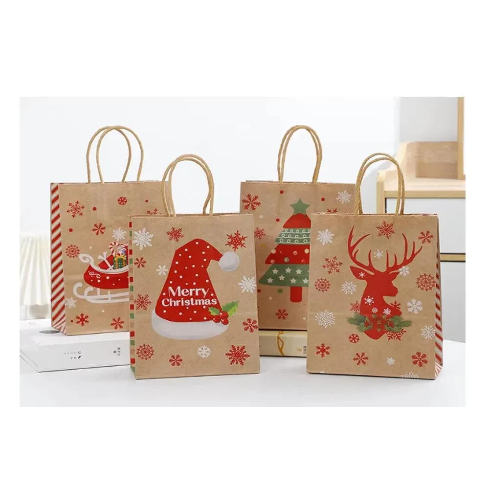 Kraft Christmas Gift Bags with Handle - High Quality 6 detail view