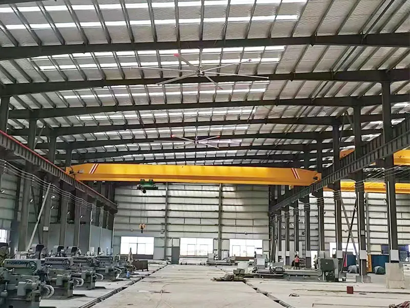HVLS fan in a crane bay