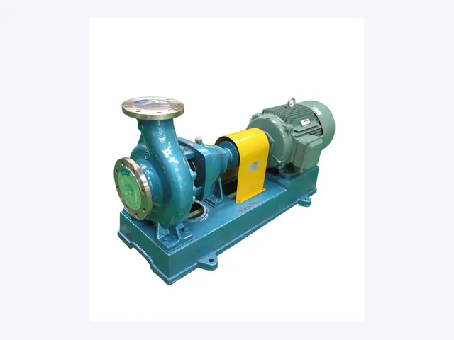 End-suction centrifugal pump coupled to a flange-mounted motor on a common baseplate