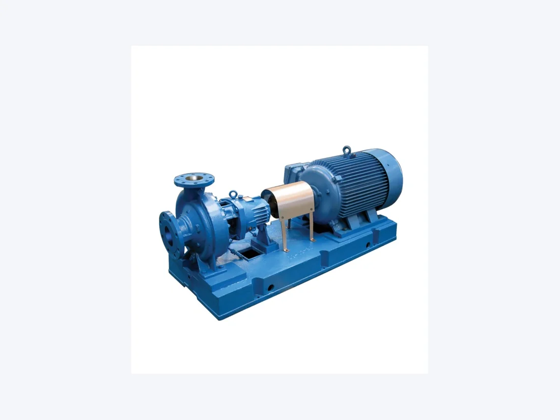 DE series water centrifugal pump on fabricated steel baseplate with coupling guard