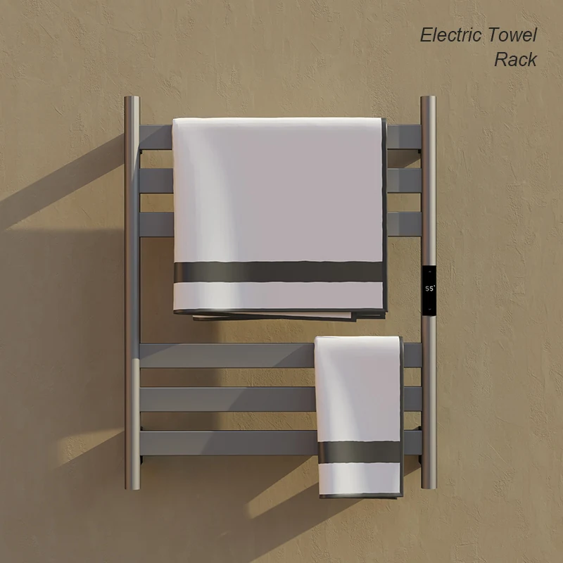 Heated towel rack-A-CS06G — side view