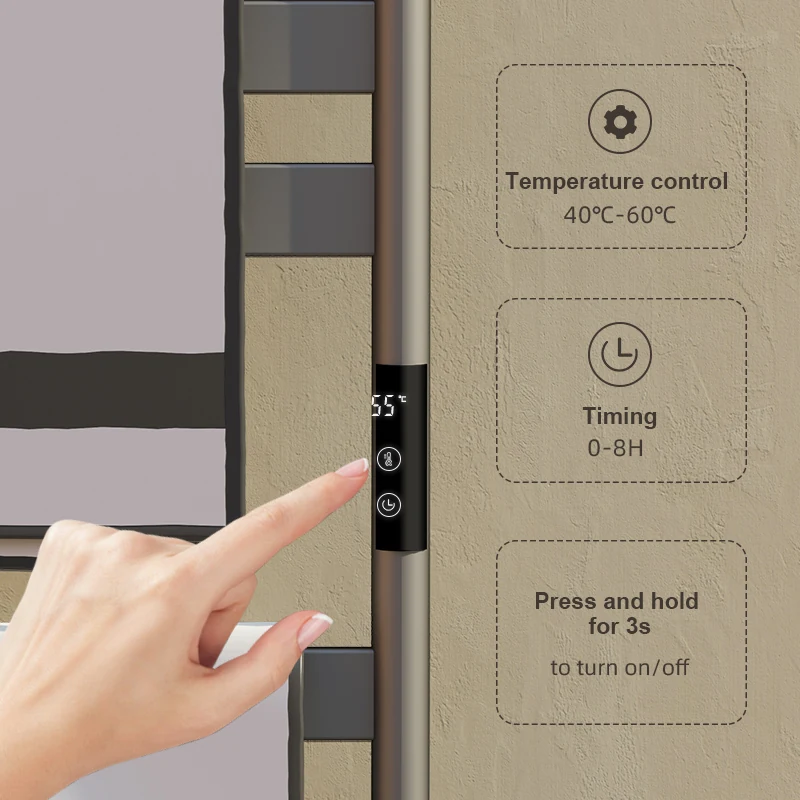 Heated towel rack-A-CS06G — installed view