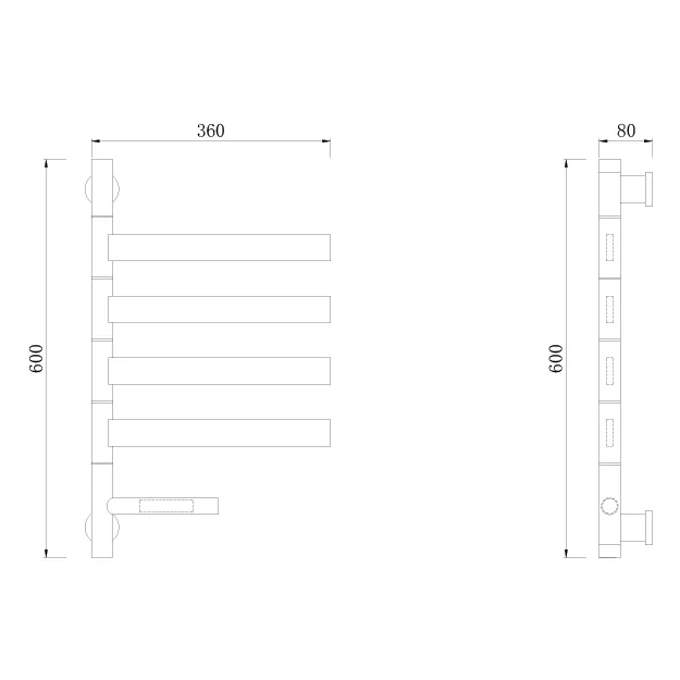 Electric Towel Rack F-LS04 — alternative angle