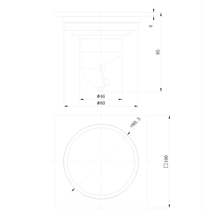 Floor Drain-ZDC2 — side view