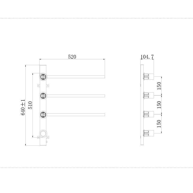Electric Towel Rack L-SR0003 — finish detail