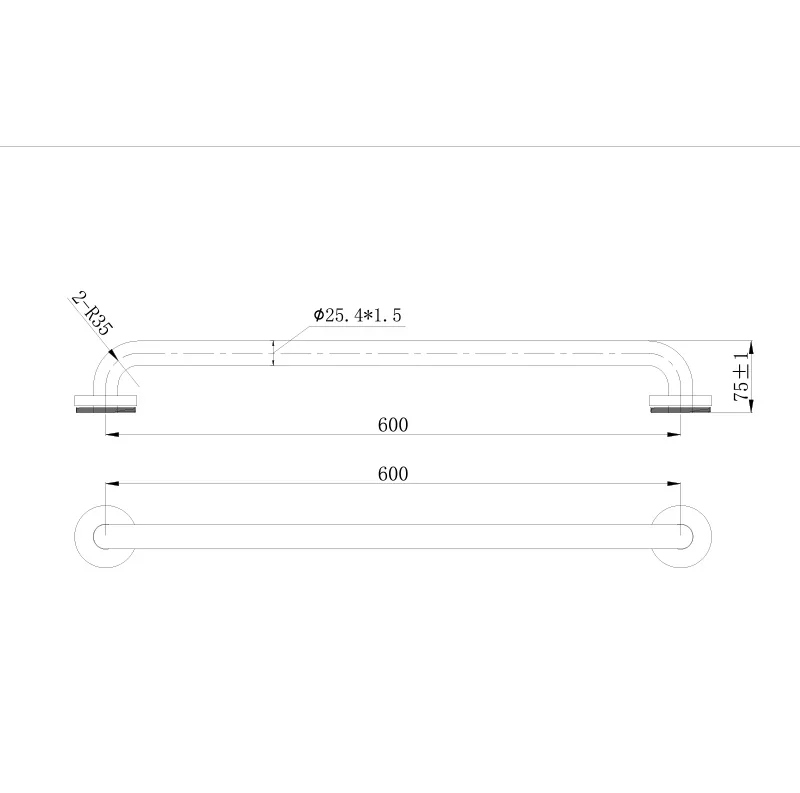 Grab Bar-ZA02-300/450/600 — installed view