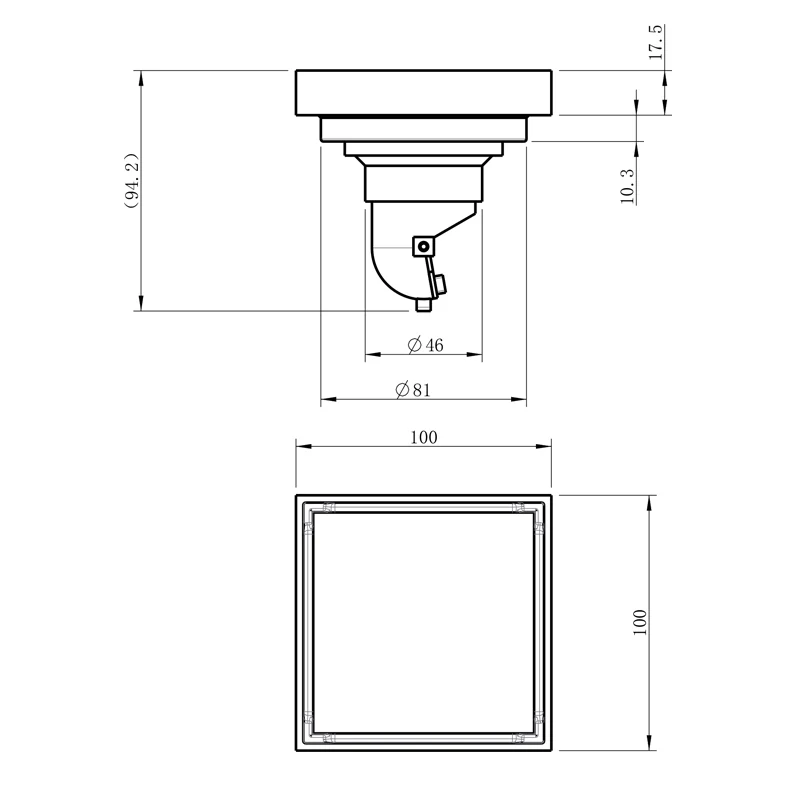 Floor Drain-ZDA1 — side view