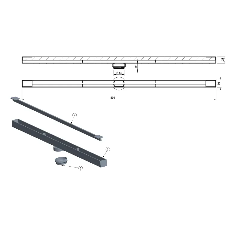 Floor Drain-ZDB2 — side view